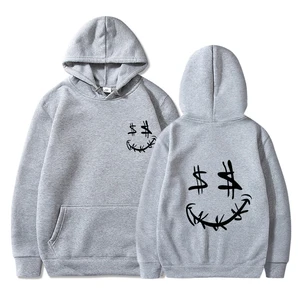 Men's Clothing Black Money Smiling Face Printing Hoodies Sweatshirt Casual Tops Pulloverl Letters Unisex Fashion Trend 10 item image