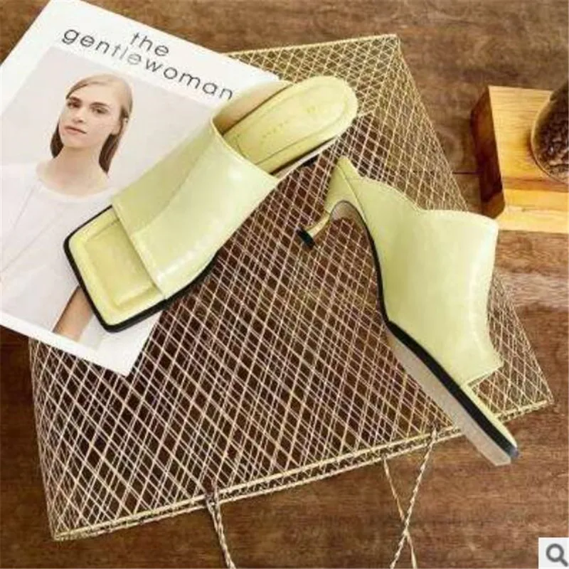 

2021 net red new ladies sandals super sexy women's shoes fashion slippers open toe high quality 5 cm metal stiletto high heels