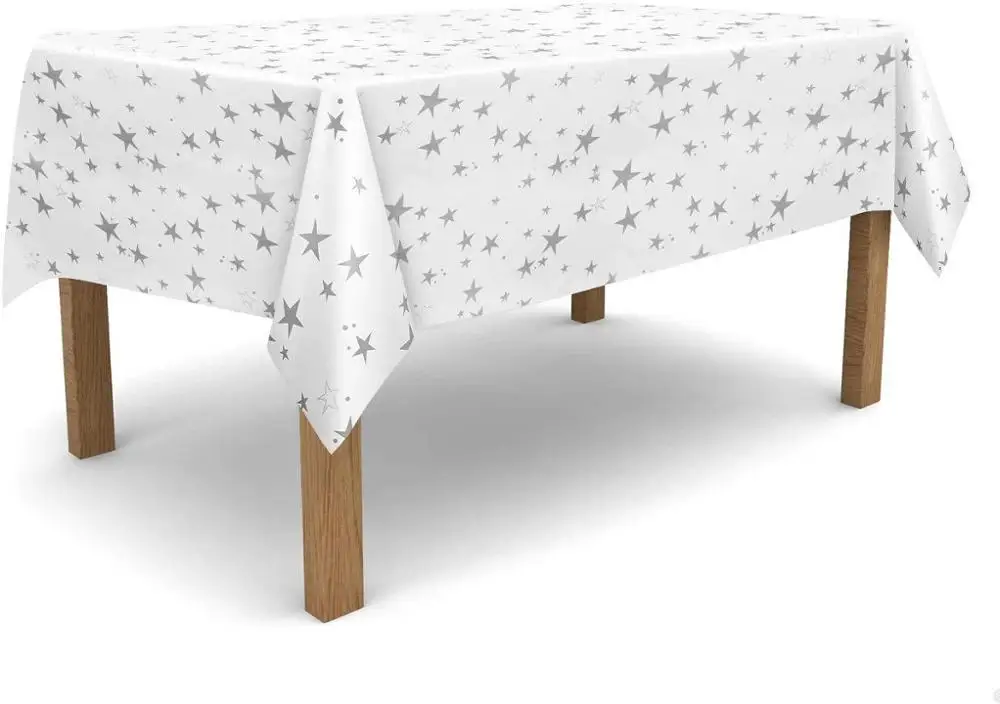 137X274cm золотые серебристые белые вечерние скатерти одноразовые для свадебного