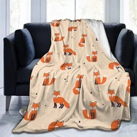 cute little red fox fleece throw blanket soft lightweight blanket for bed couch living room suitable for fall winter and spring