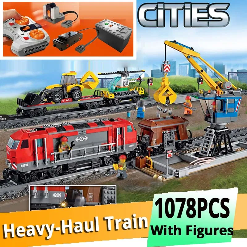 Building Block Heavy-Haul Train Brick city Toy for Children 