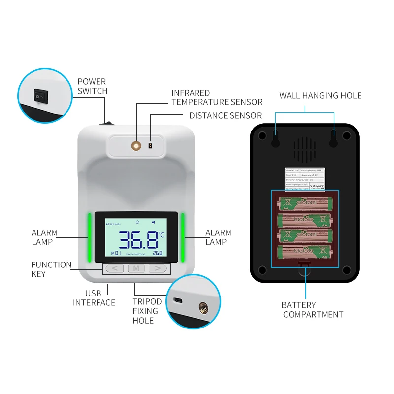 Настенный инфракрасный термометр K3 Plus электронные Термометры с ЖК дисплеем и