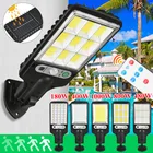 Уличный светодиодный светильник с монолитным блоком светодиодов на солнечной батарее, уличный светильник для безопасности, настенный светильник, IP65, водонепроницаемый светильник с PIR-датчиком движения и дистанционным управлением