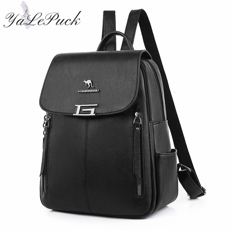 

New 2020 Fashion Backpack Women High Capacity Leather Shoulder Bags Large Capacity Travel Backpack School Bags For Teenage Girls