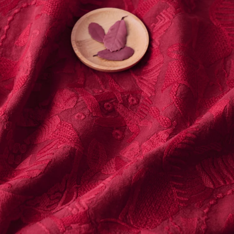 

Высококачественная льняная ткань с вышивкой, красное яркое платье высокого качества, китайский чонсам, костюм в стиле пэчворк