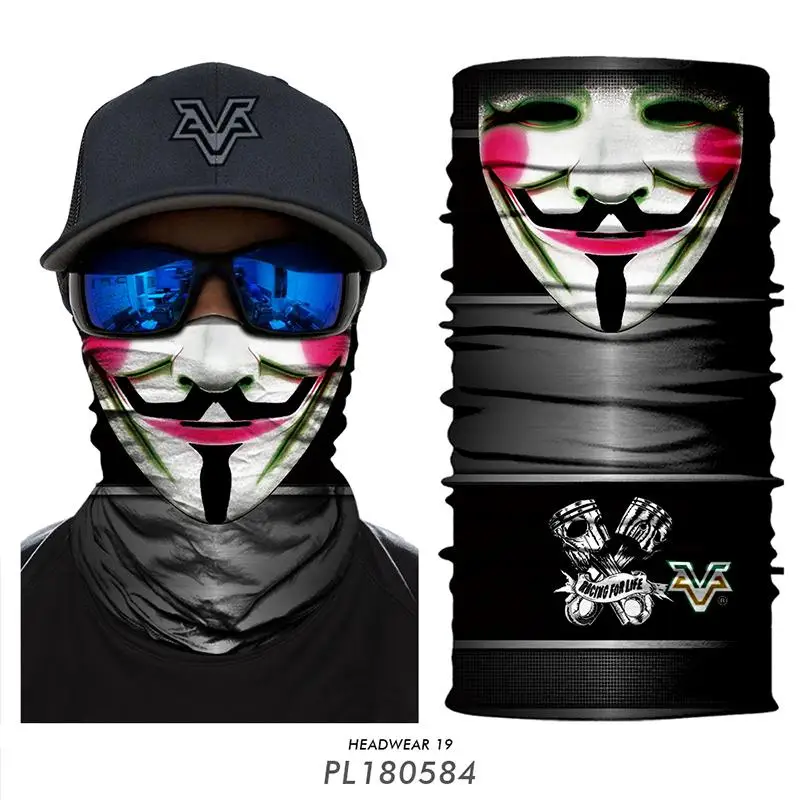PL180584 3D бесшовные бандана Buffe V для VENDETTA Cycle Балаклава на открытом воздухе кемпинги, велосипед, походы крюк шарф-лента мульти Волшебная бандана - Цвет: PL180584