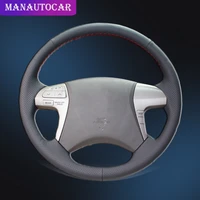 car braid on the steering wheel cover for toyota highlander 2009 2014 camry 2007 2011 car styling auto steering wheel covers