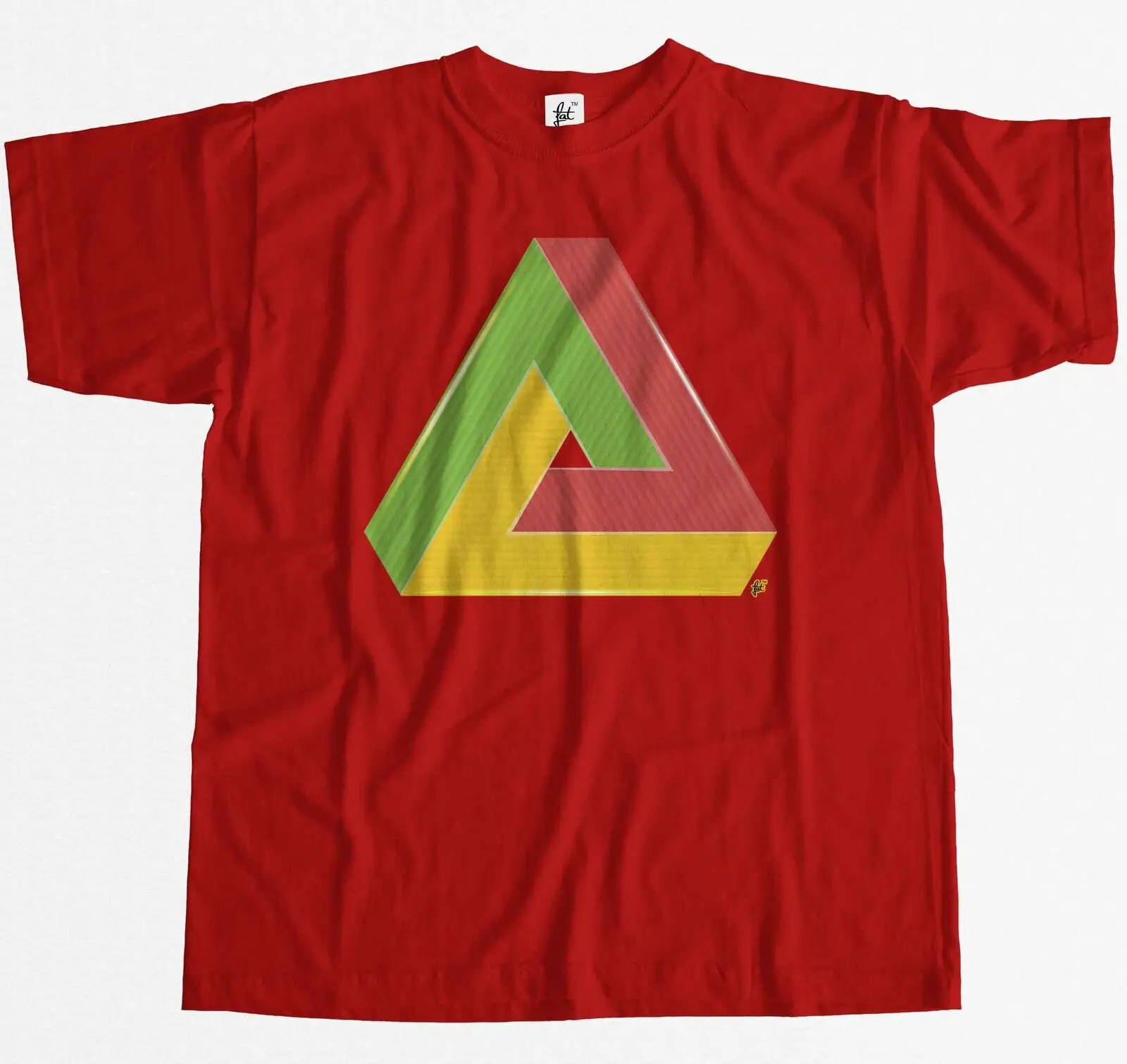 Невозможный треугольник Футболка Геометрическая Оптическая иллюзия мужская