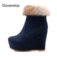 winter for woman new fashion sexy consice new boots pure color blue zipper consice wedges ankle boots platform boots