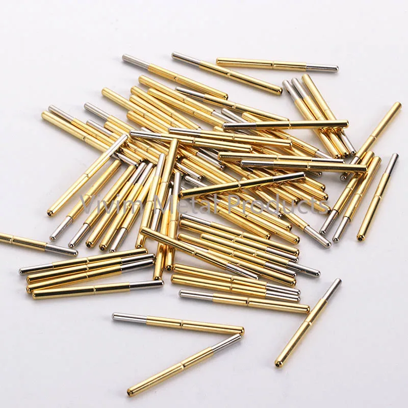 Test Pin P156-J (Smooth Head Type) Probe 34mm Test Pin Thimble Spring Pin 100 Pcs/Package Household Test Equipment Electrical