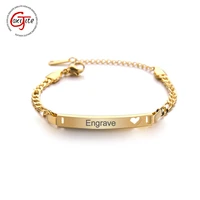 goxijite custom engrave name bracelet for women stainless steel personalized adjustable nameplate charm bracelet unique gift