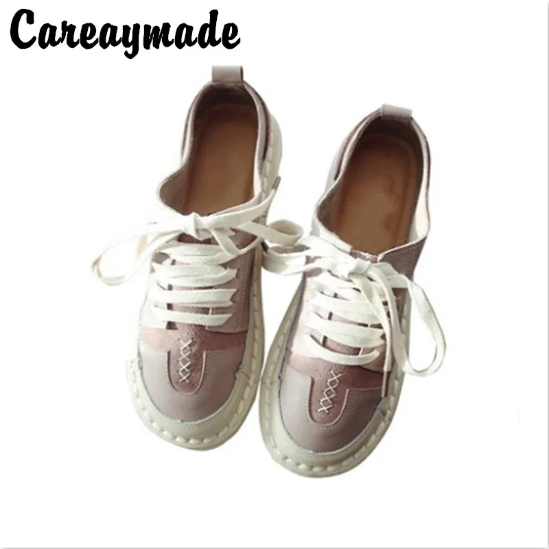 Careaymade-Japanese Literary Comfort Women's Shoes,New Korean Version Mori Handmade Genuine Leather Retro Women's Shoes