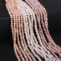 natural freshwater pearl potato shape loose beads pink purple white for jewelry making bracelet necklace women gift size 3 4mm
