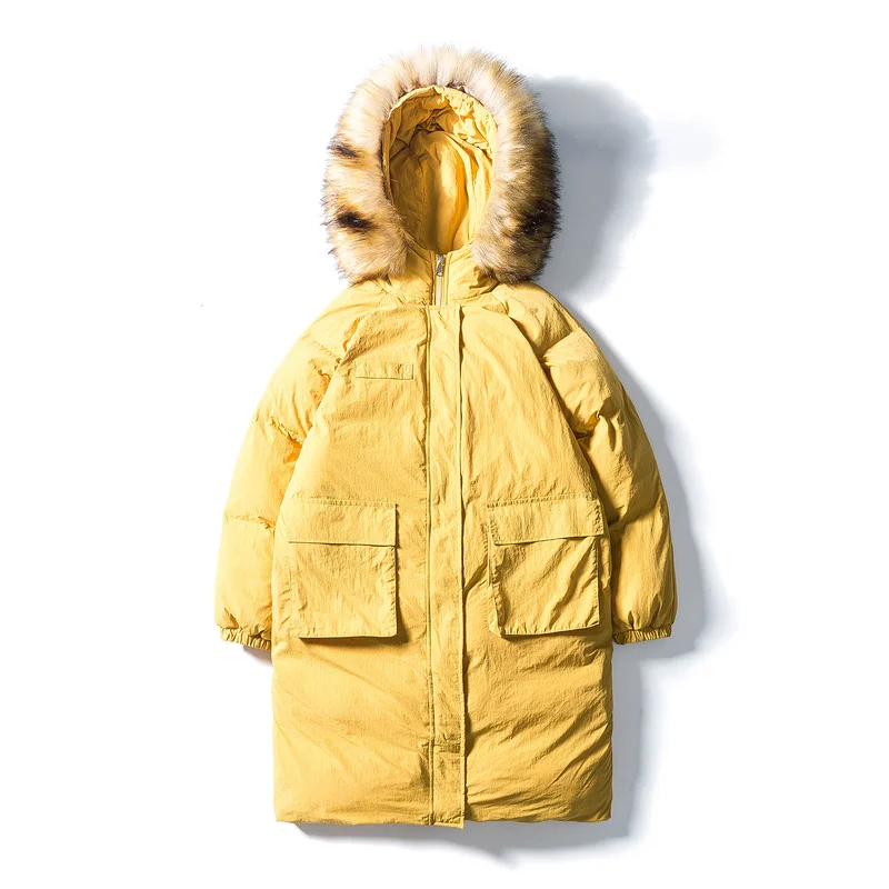 Liketkit зимние куртки для мужчин 2019 одноцветные большой меховой воротник толстые