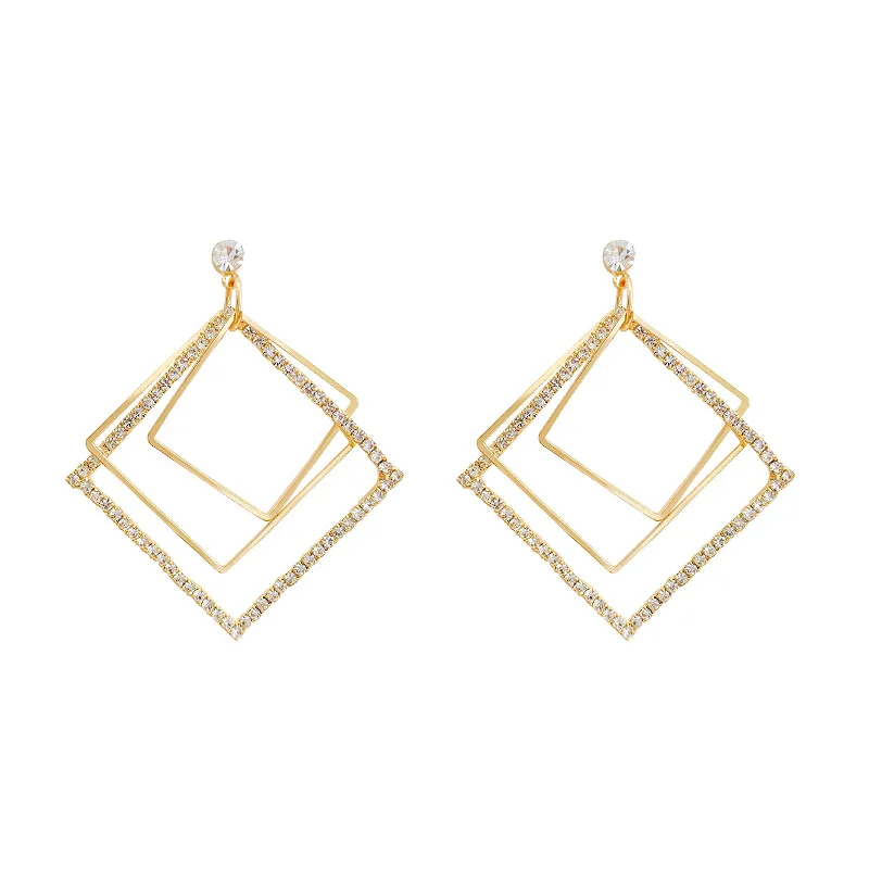 

European and American simple fashion personality advanced sense retro geometric female earrings