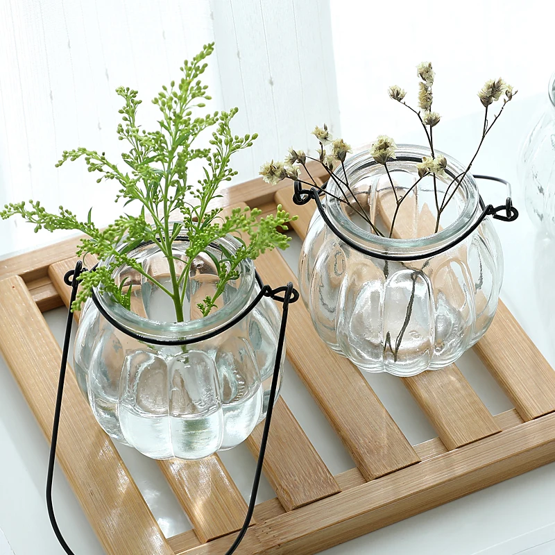 Креативная подвесная прозрачная стеклянная ваза тыква маленькая простой