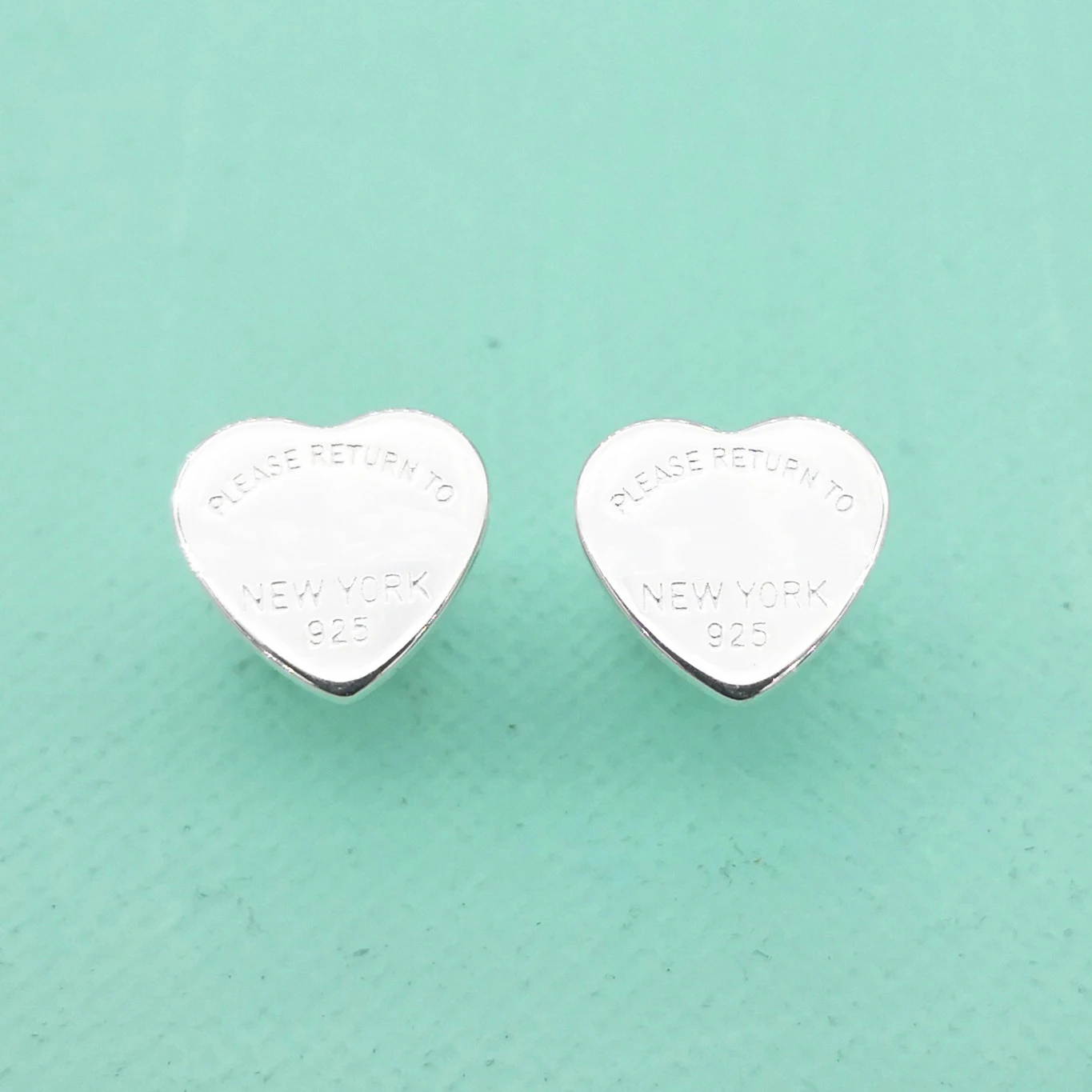 

Women's S925 Sterling Silver Classic Silver Gold Rose Gold Heart Engraved Letter Earrings Sterling Silver Heart Letter Earrings