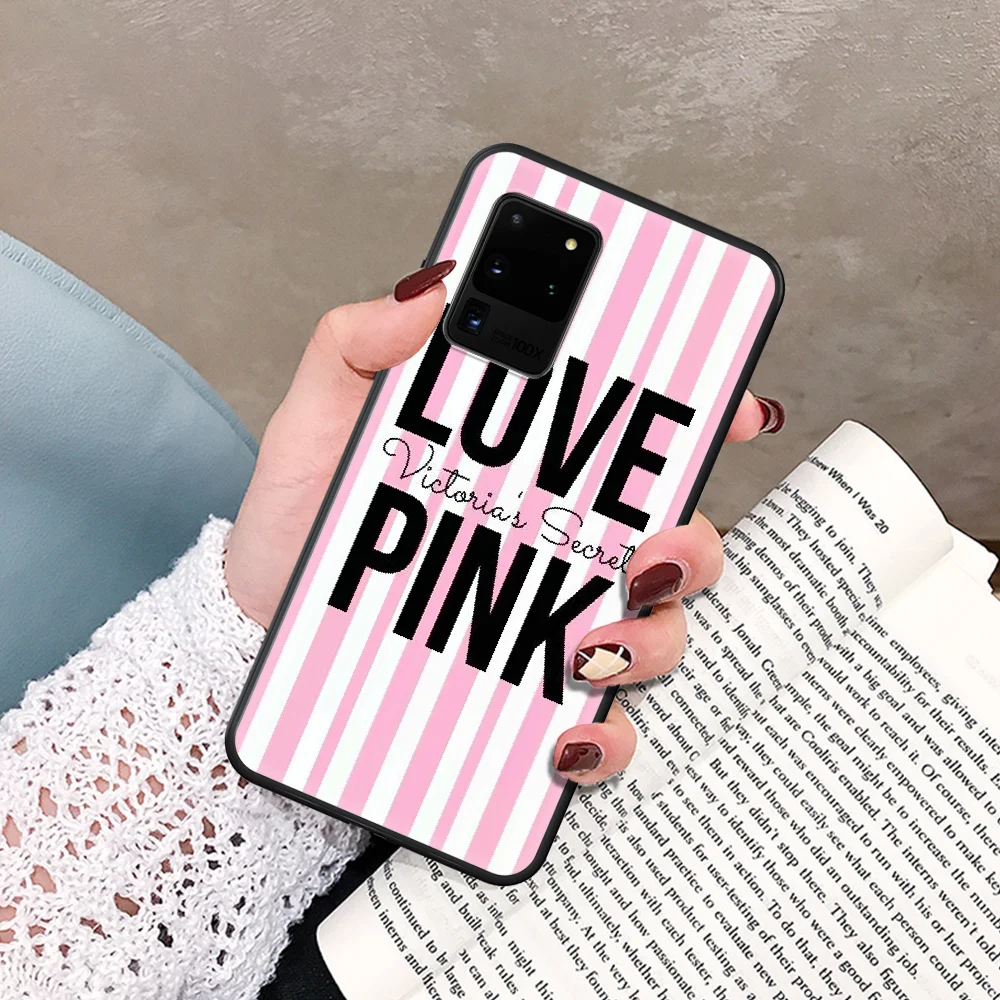 

Pink Secret With Victoriaes Phone Case For Samsung Galaxy Note S 8 9 10 20 Plus E Lite Uitra black Back 3D Coque Luxury Cell