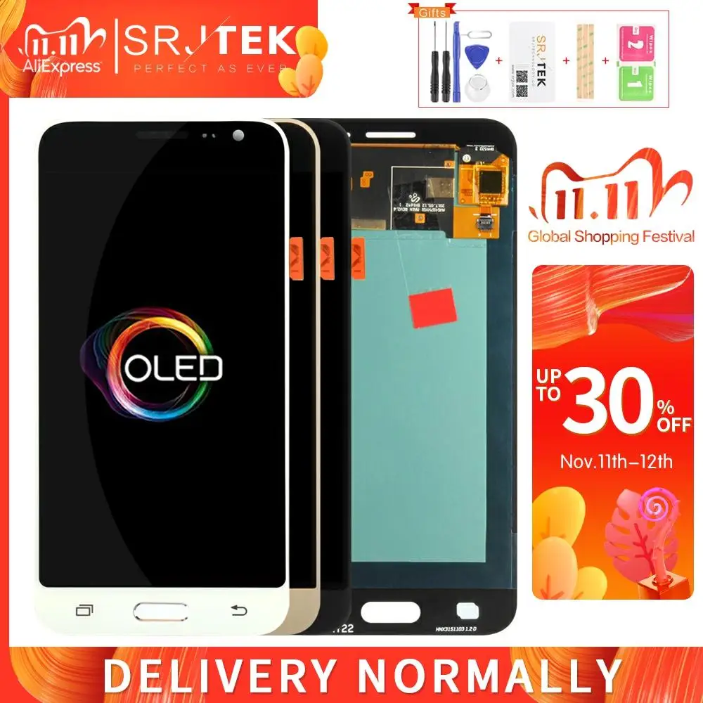 OLED дисплей j3 для Samsung J3 2016 J320 J320A J320F J320M сенсорный дигитайзер экран стеклянная