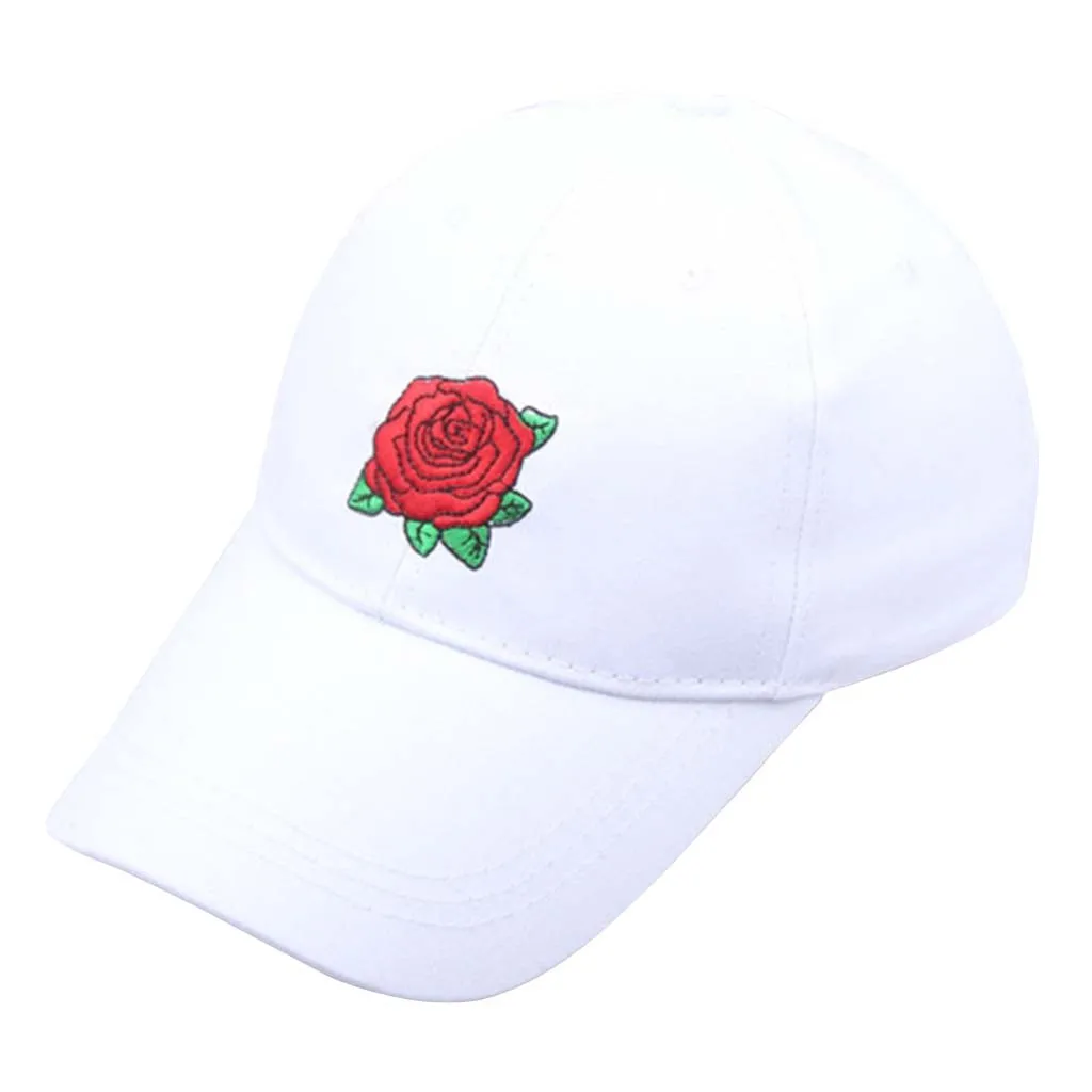 Baseball Cap Unisex Women Man Rose Embroidered Flower Denim Vintage Fashion Topee Casual Summer Hip Hop Headwea Hat#45 | Аксессуары для