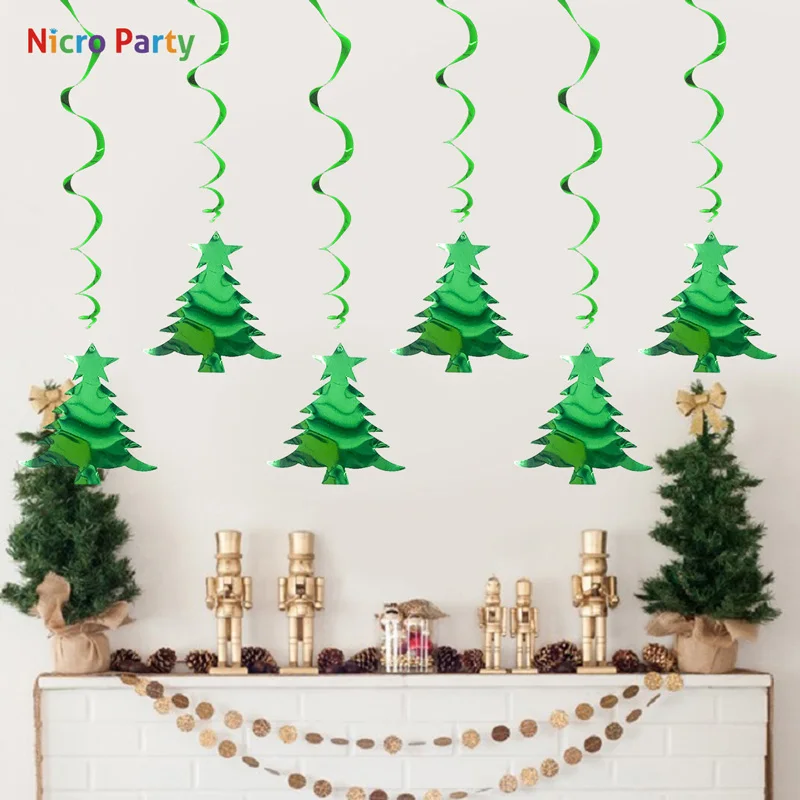 Nicro Колокольчик для елки Снежинка Олень DIY вихревой спиральный орнамент вечерние
