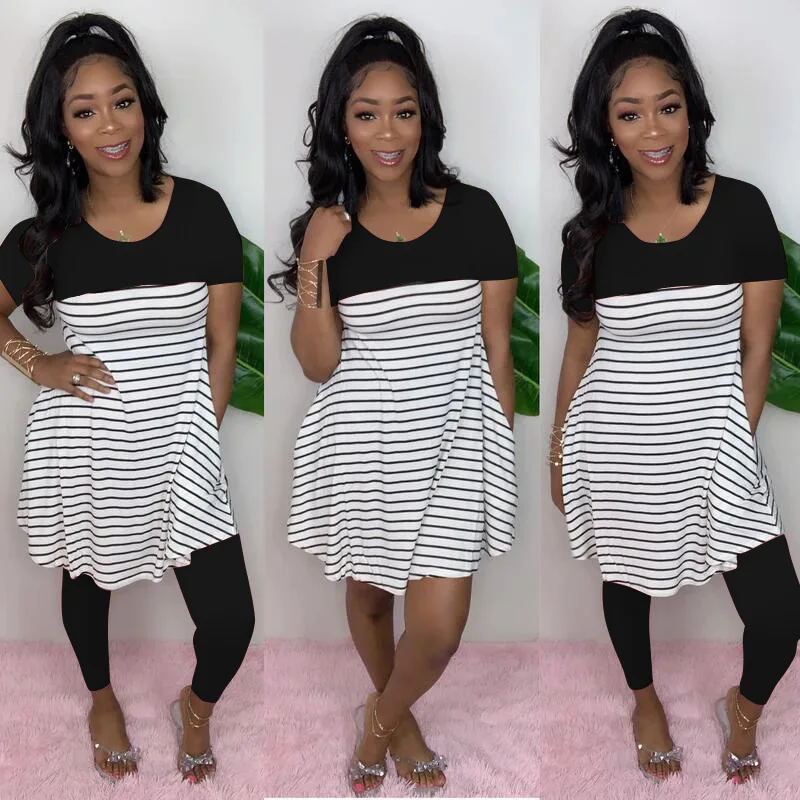 Casual Women Shirt Set Loose Stripe Long Crop Top + Pants Tracksuit Sportwear With Pocket Summer Clothes For Solid |