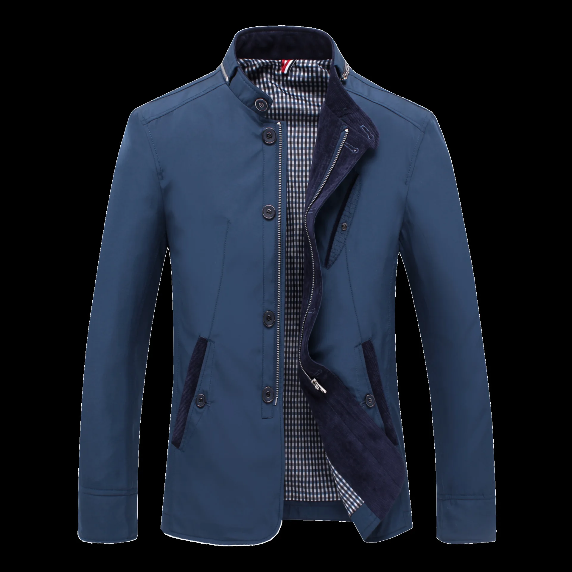 

Spring Summer Thin Varsity Jacket Men Fashion Stand Collar Business Jackets Coat Pockets Windproof Mens Outwear Windbreakers