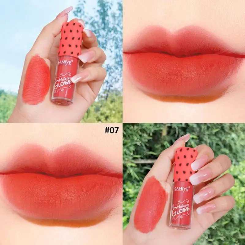 

8-color Fruit Velvet Matte Matte Lip Gloss, Waterproof And Long-lasting Natural Non-stick Cup Moisturizing Liquid Lip Glaze