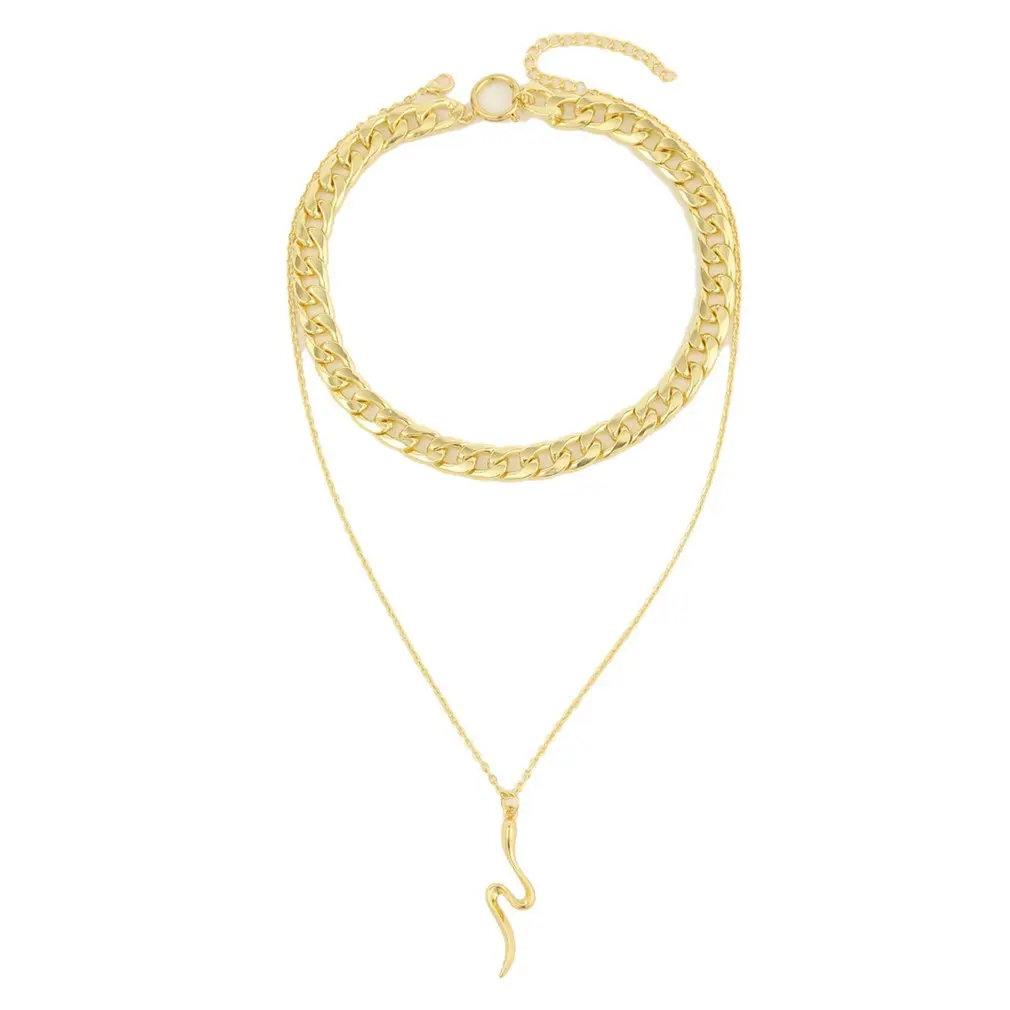 

Animal Snake Necklace Exaggerated Punk Snake Pendant Multilayer Snake Bone Necklace Jewelry For Women Girls
