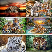 5d diy diamond painting elephant tiger wall art diamond embroidery cross stitch mosaic colorful animal room home decor gift