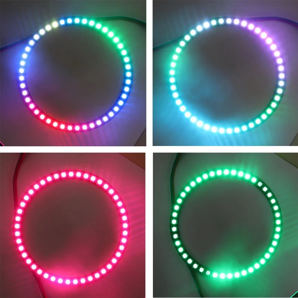 DC5V WS2812B LED Pixel Individually Addressable Ring 8/16/24/35/45Leds WS2812 Built-in IC Full Color Circle Led Modules Light images - 6
