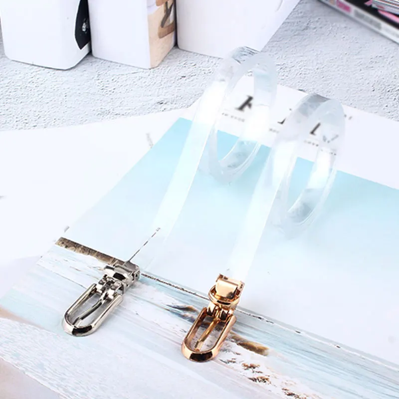 1 шт. тонкий прозрачный пояс Джинсовый с пряжкой язычком для платья модный