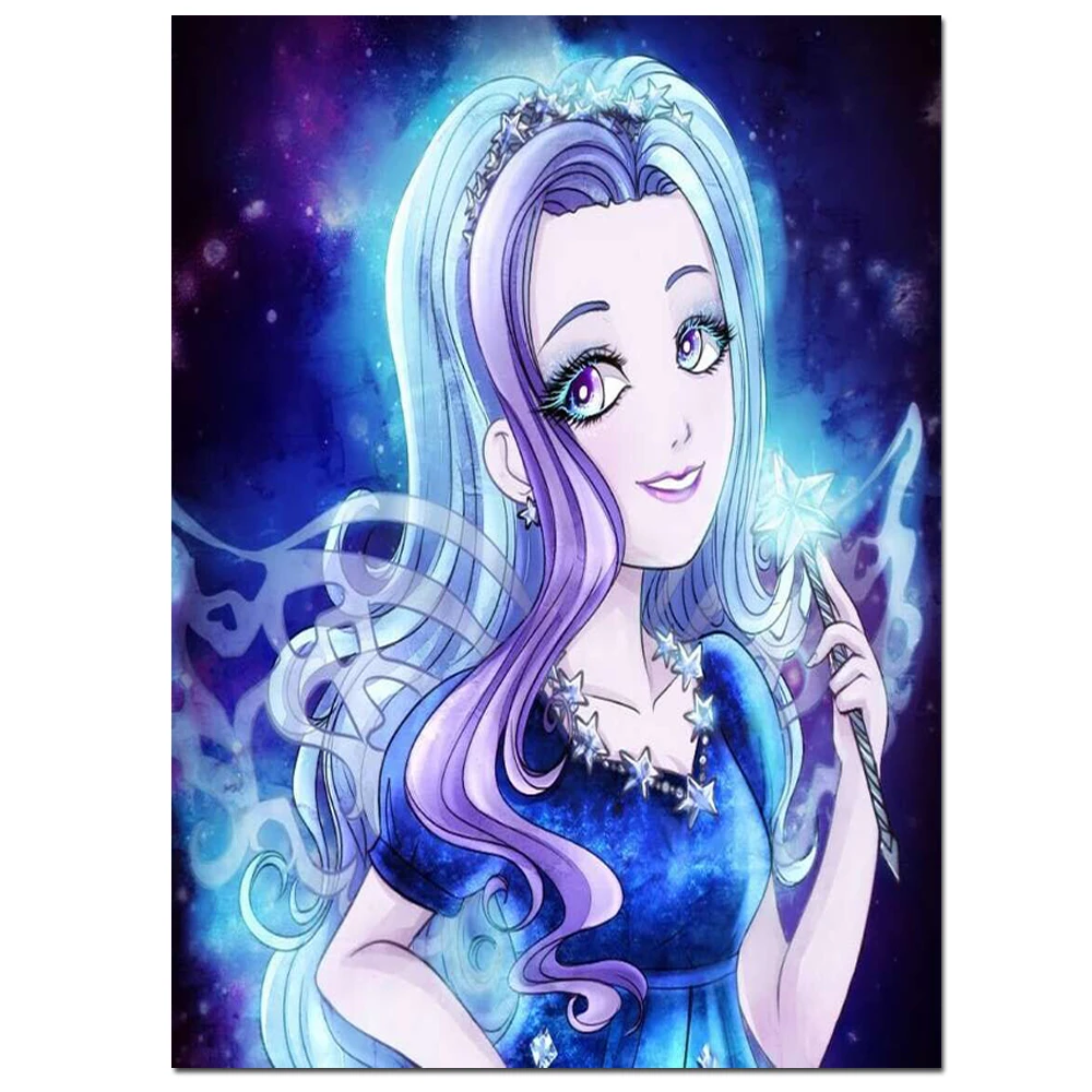 Blue Big Eye Girl pictures 5d diy diamond painting drill full squareround diamond embroidery Mosaic Gift, drop shipping B106