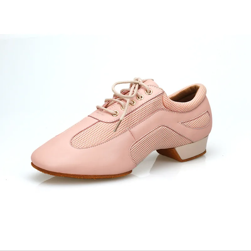 Teacher's Dance Shoes Pink Leather Professional Indoor Latin Dance National Standard Trainning Salsa Latin Dance shoes