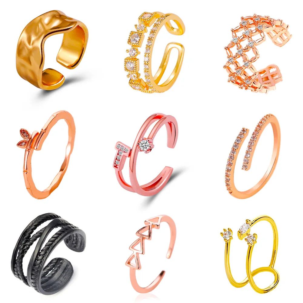

Silver Color Open Rings for Women Punk Hip Hop Adjustable Ring Fashion Jewelry Best Gift