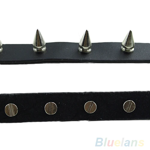 

Gothic Men Women Unisex Faux Leather Spike Rivet Choker Punk Necklace Jewelry