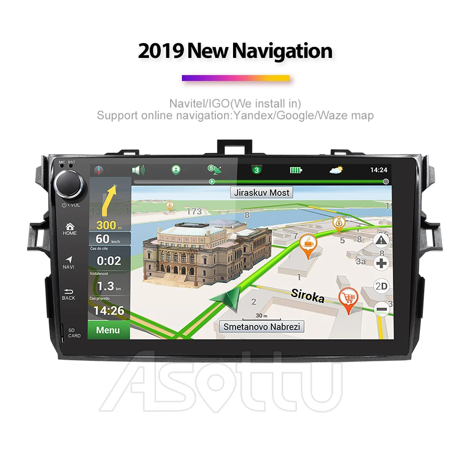 Asottu DSP android 9,0 PX30 автомобильный dvd gps навигатор для Toyota corolla 2007 2008 2009 2010 2011 Автомобильный dvd Радио gps стерео