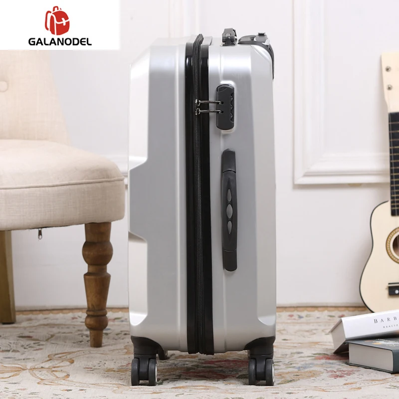 20 &quot24&quot Дорожный чемодан на колесиках мужской Спиннер багаж серебристый черный