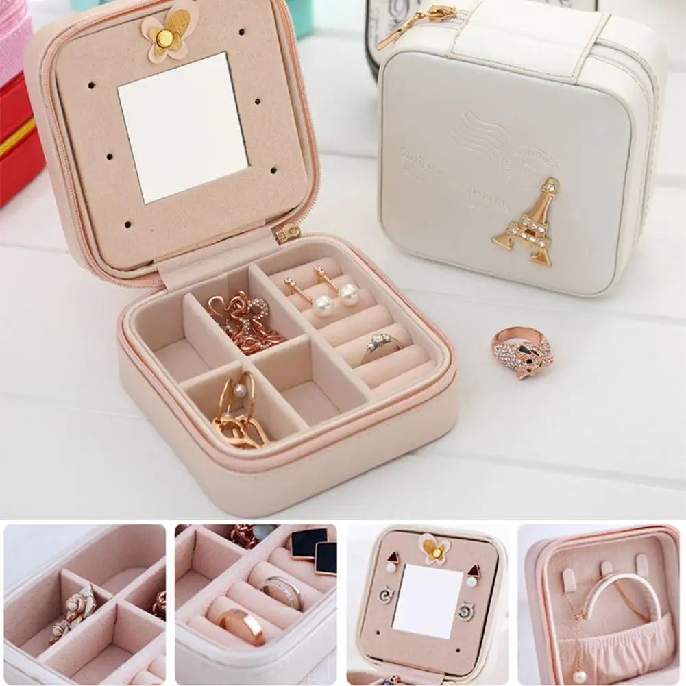 Портативная коробка для хранения ювелирных изделий из искусственной кожи