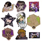 Жесткие эмалированные значки с милыми фигурками аниме фильмов Коллекционирование Джоджо металлический рюкзак шляпа сумка воротник лацкан значки модные ювелирные изделия