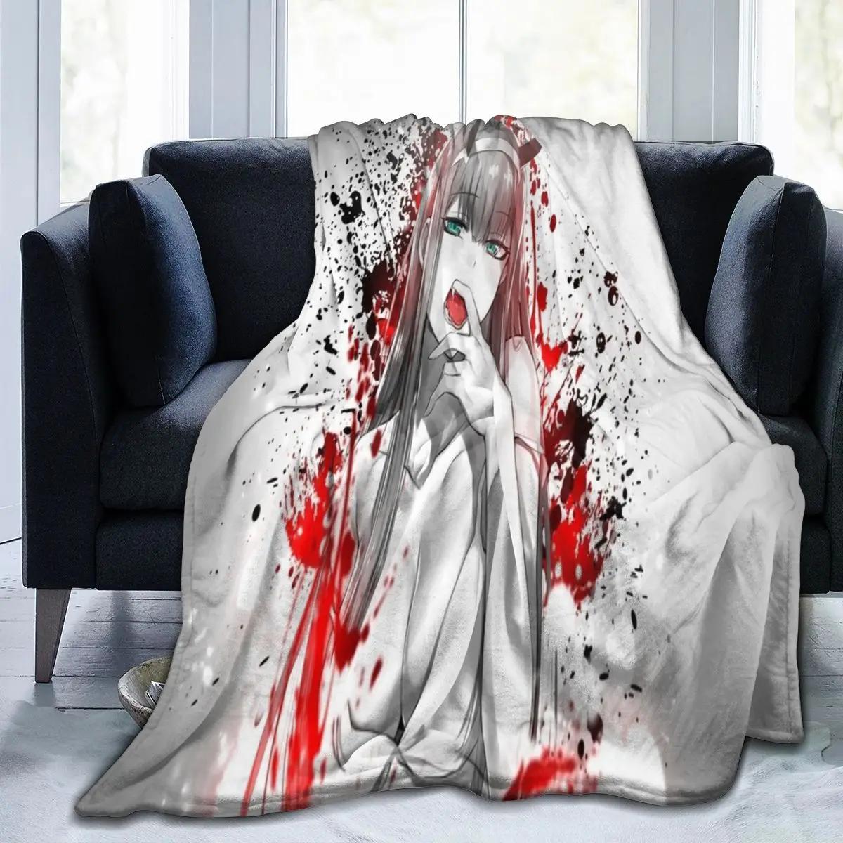 

Animation darling 2, 3D blanket, personalized printing, soft coral velvet blanket, mechanical washing flannel blanket
