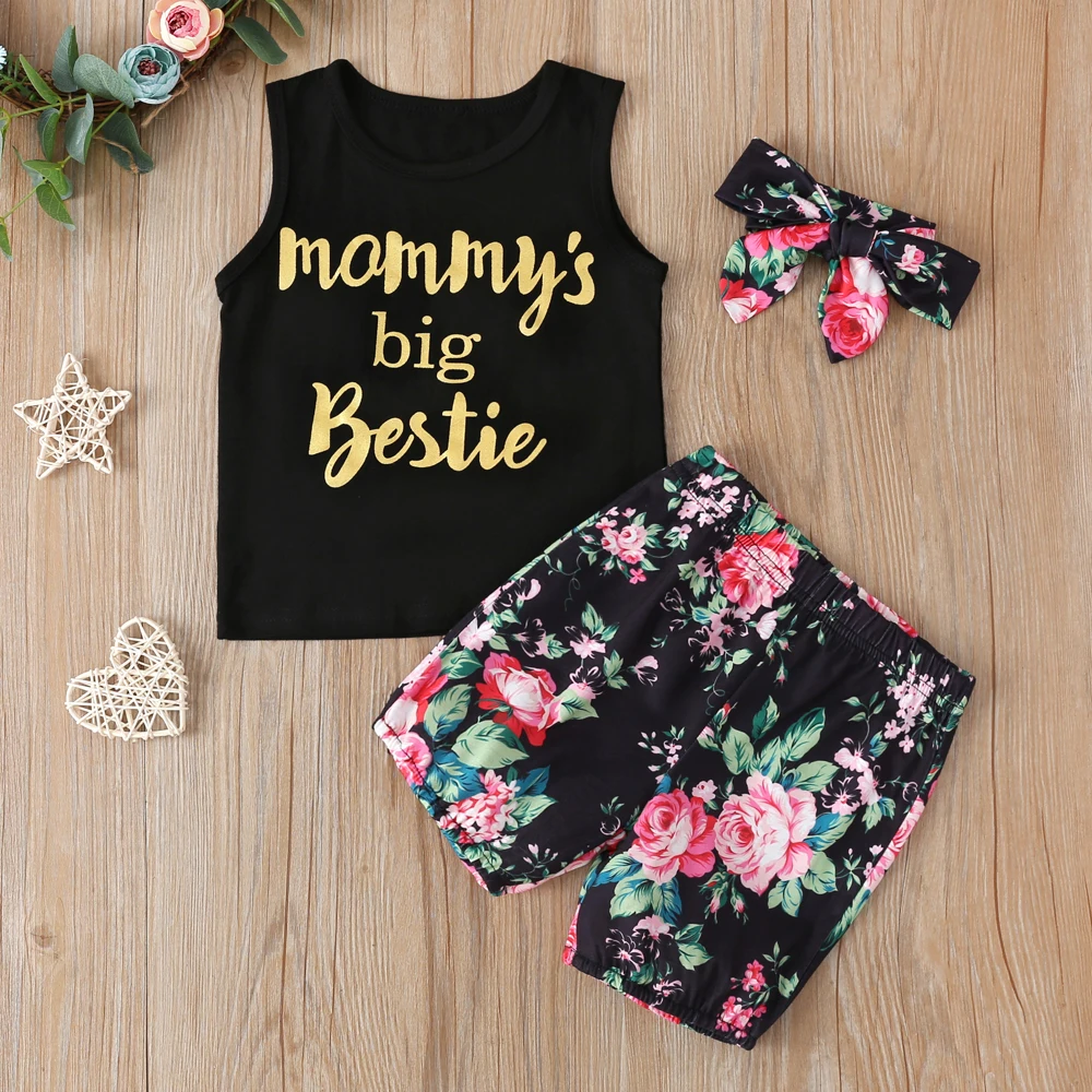 Хлопковая рубашка шорты и шарф для мальчиков девочек с круглым вырезом цветочным