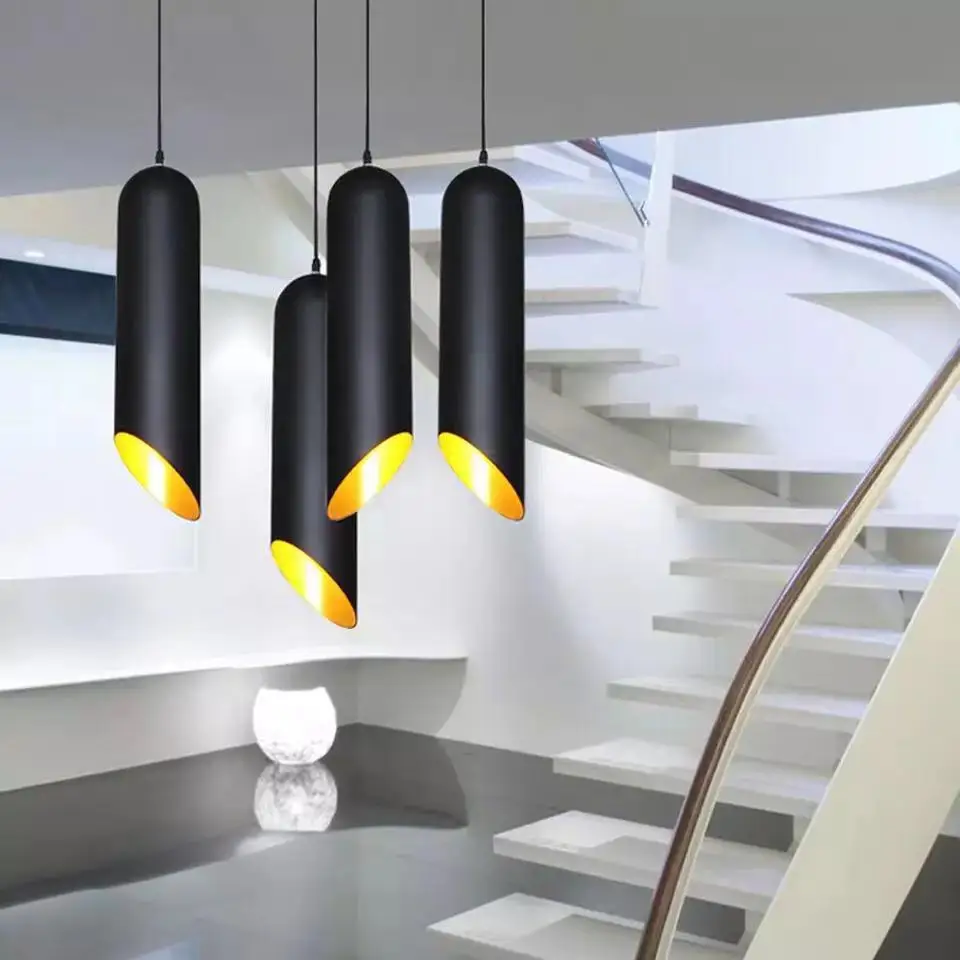 Современный цилиндрический алюминиевый подвесной светодиодный светильник