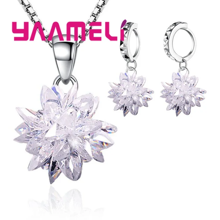 Женский ювелирный комплект из колье и серёг серебра 925 пробы | Украшения