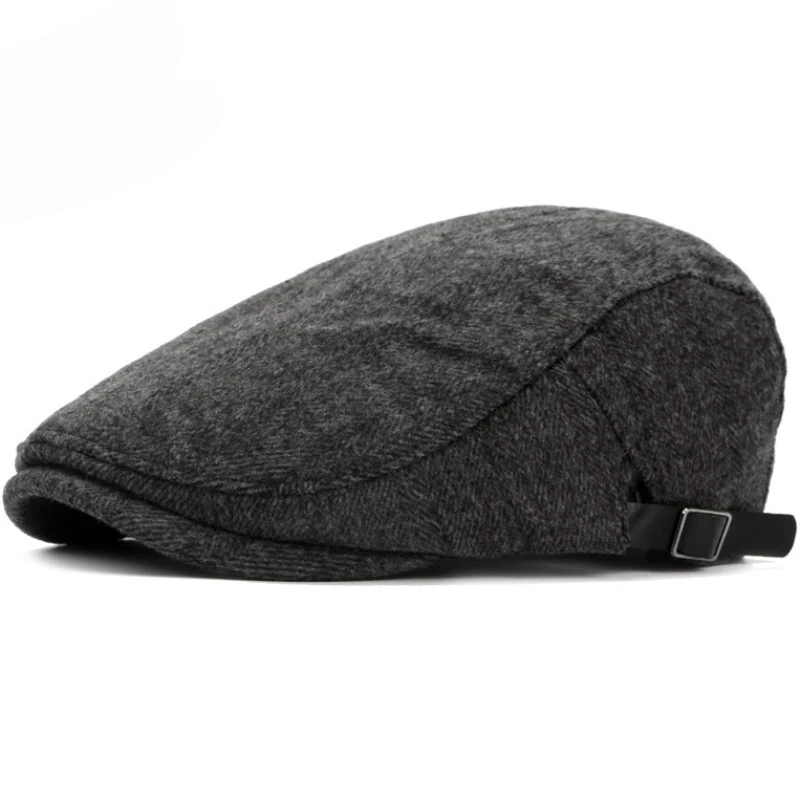 

Берет HT2648, осенне-зимняя шерстяная шапка, винтажный берет для женщин и мужчин, регулируемый берет, кепка для газетчика, плоская кепка для муж...
