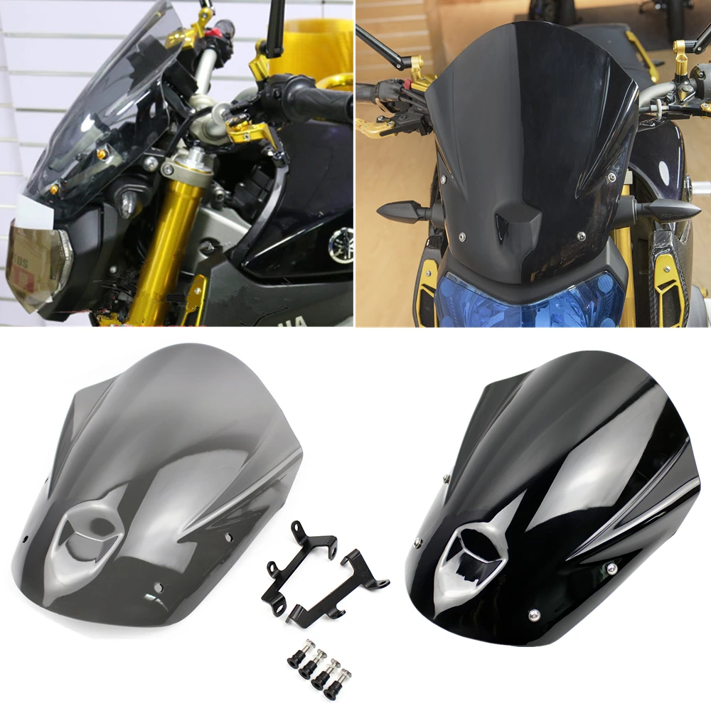 

FZ09 MT09 Motorcycle Windshield Windscreen Wind Deflectors with Bracket for Yamaha MT-09 FZ-09 MT 09 FZ 09 2013 2014 2015 2016
