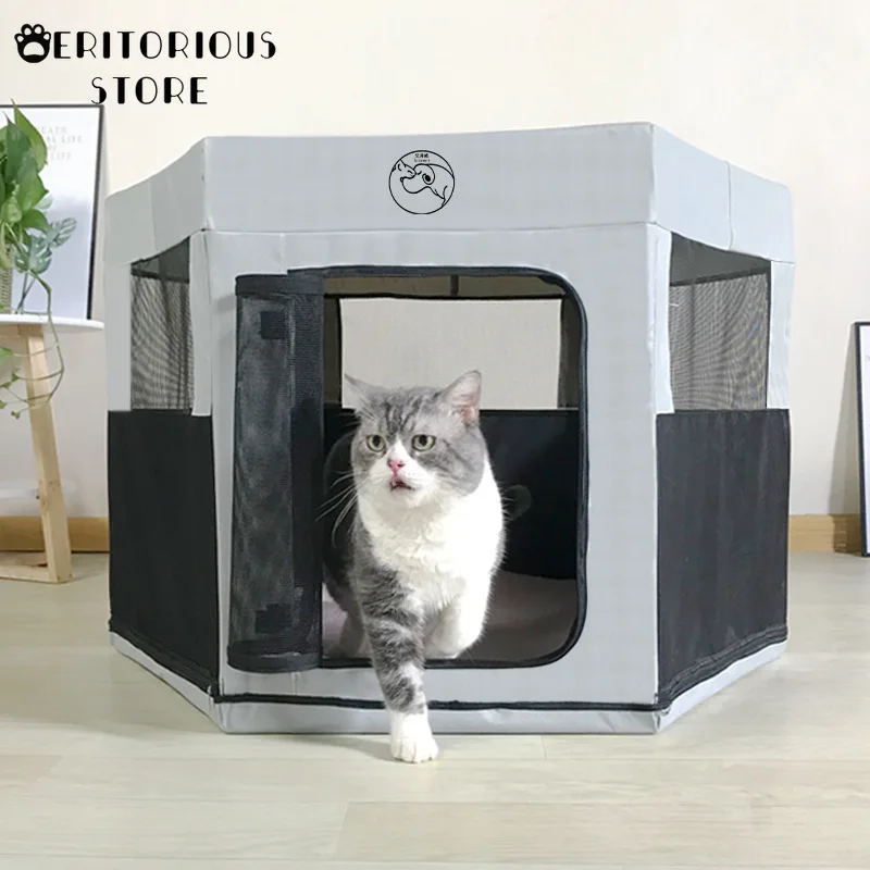 Переносная складная палатка для домашних питомцев домик собак восьмиугольная