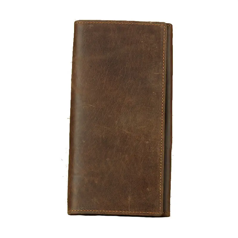 

Retro Men's Leather Wallet Real Cowhide Vintage Mobile Phone Bag Apple Wallet For Men Crazy Horse Money Purse For Travel Gift