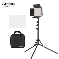 andoer led video light stand kit 3200 5600k cri 85 with u bracket barndoor for studio photography video led video light