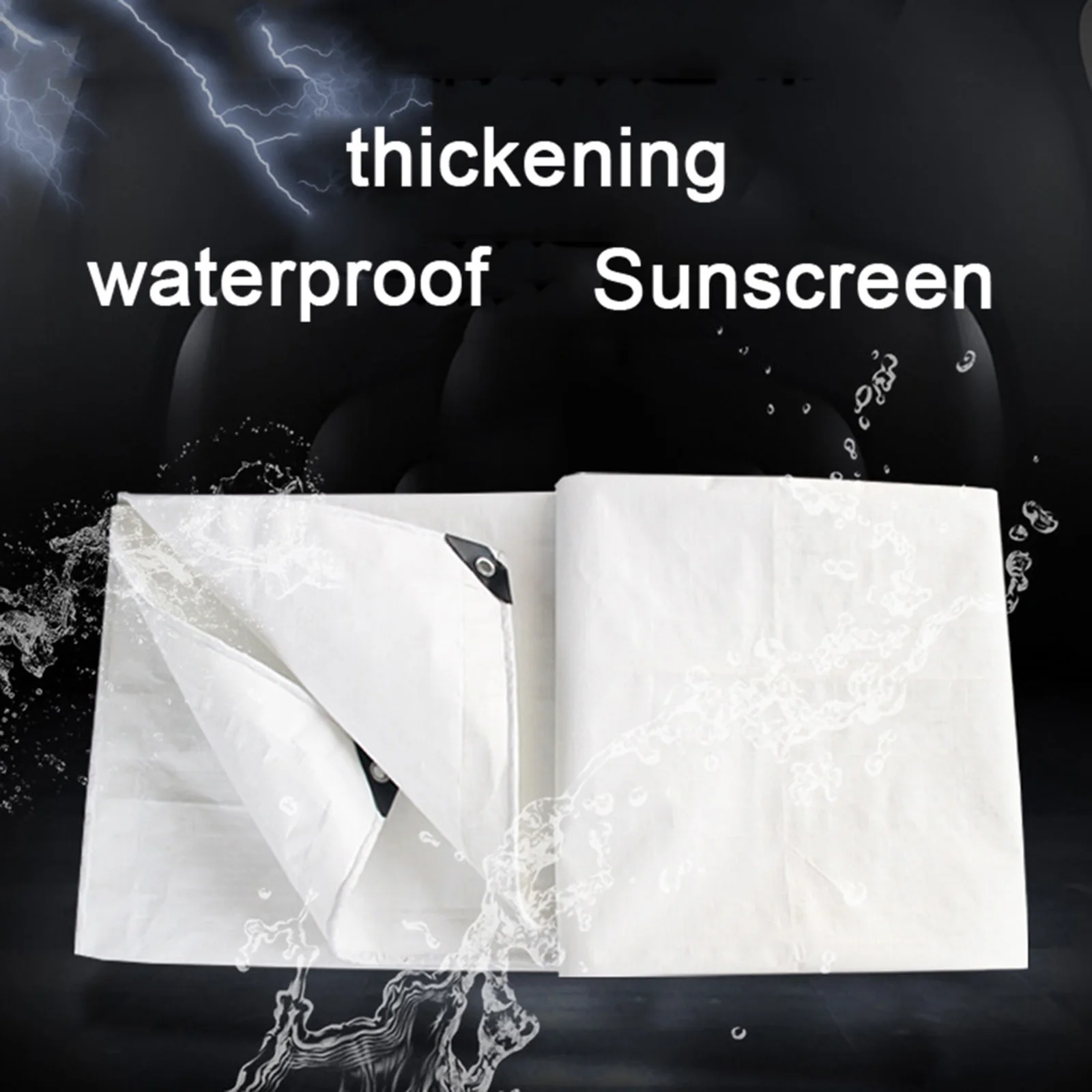 

2x5m/6.6x16Ft Heavy Duty White Waterproof Poly Tarp Cover Tarpaulin for Tent Shelter, All-Weather Protection